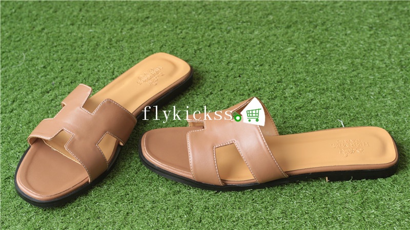 Hermes Brown Slipper